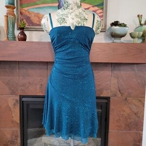 Elegant Teal Sparkle Dress